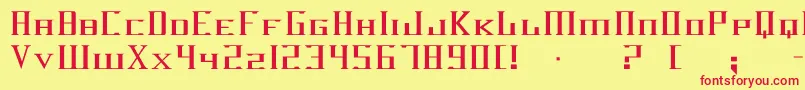 フォントDarkwind – 赤い文字の黄色い背景