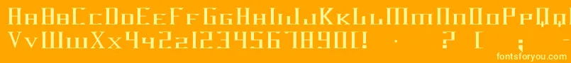 Weitere Informationen zur Darkwind-Schriftart Darkwind-Schriftart – Gelbe Schriften auf orangefarbenem Hintergrund