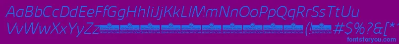 KabrioSoftExtralightItalicTrial Font – Blue Fonts on Purple Background