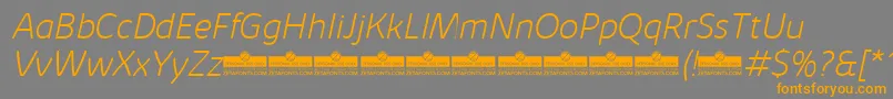 KabrioSoftExtralightItalicTrial Font – Orange Fonts on Gray Background