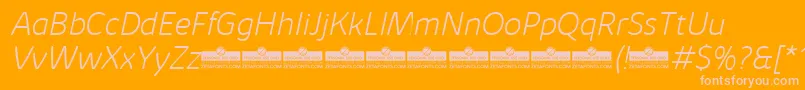 KabrioSoftExtralightItalicTrial Font – Pink Fonts on Orange Background