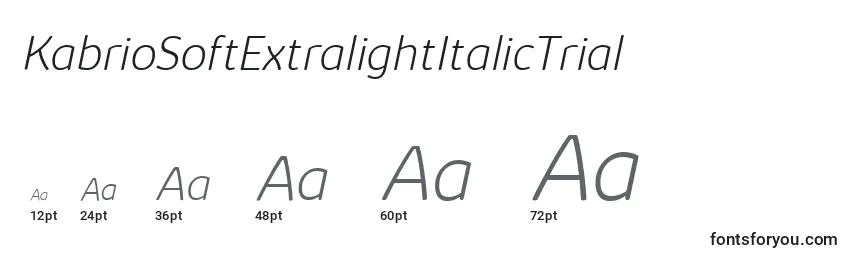 KabrioSoftExtralightItalicTrial Font Sizes