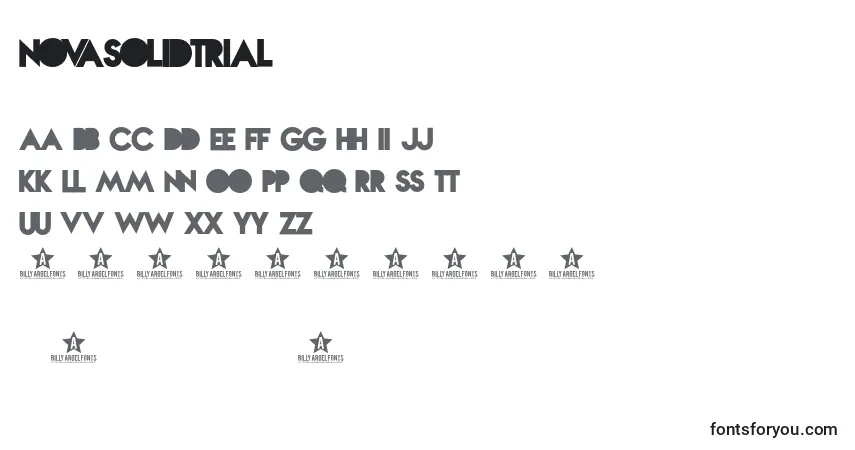 A fonte NovasolidTrial – alfabeto, números, caracteres especiais
