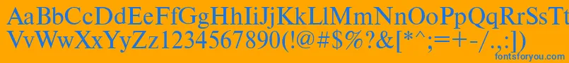 フォントTimesdl – オレンジの背景に青い文字