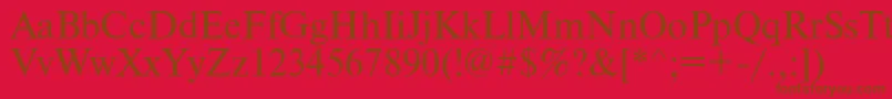 Timesdl Font – Brown Fonts on Red Background
