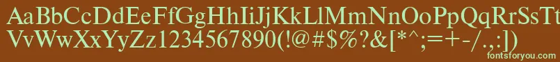 Timesdl-fontti – vihreät fontit ruskealla taustalla