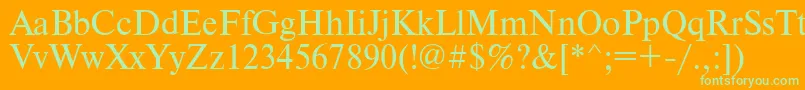 Timesdl Font – Green Fonts on Orange Background
