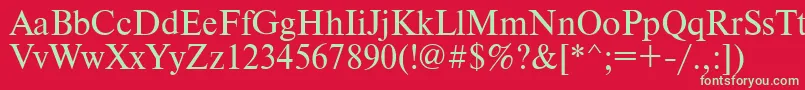 フォントTimesdl – 赤い背景に緑の文字