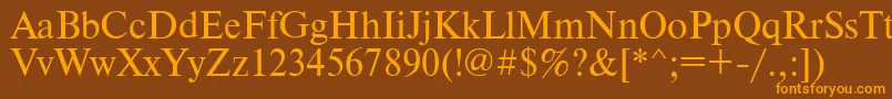 Timesdl Font – Orange Fonts on Brown Background