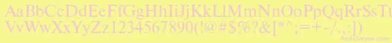 Timesdl-fontti – vaaleanpunaiset fontit keltaisella taustalla