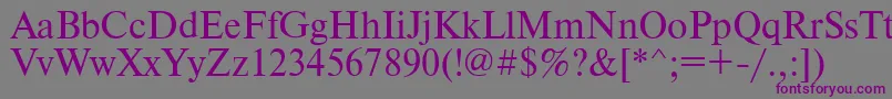 Timesdl-fontti – violetit fontit harmaalla taustalla