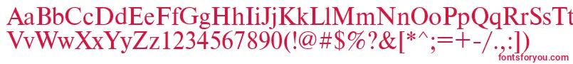 フォントTimesdl – 白い背景に赤い文字