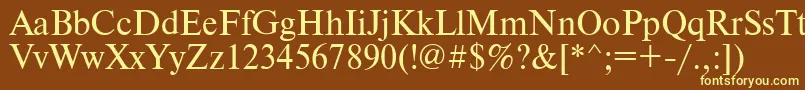 Timesdl-fontti – keltaiset fontit ruskealla taustalla