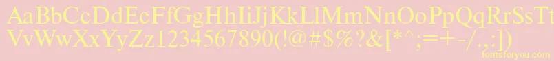 Timesdl Font – Yellow Fonts on Pink Background