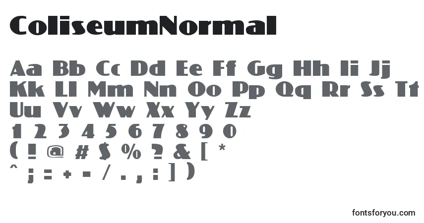 A fonte ColiseumNormal – alfabeto, números, caracteres especiais