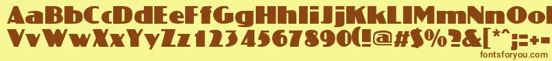 ColiseumNormal Font – Brown Fonts on Yellow Background