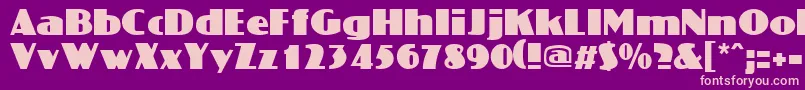 Fonte ColiseumNormal – fontes rosa em um fundo violeta