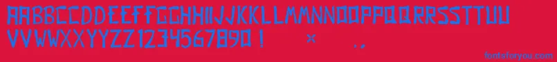 フォントGomoRegular – 赤い背景に青い文字