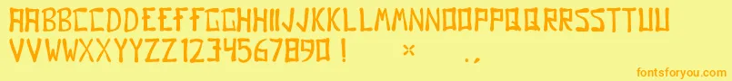 Fonte GomoRegular – fontes laranjas em um fundo amarelo