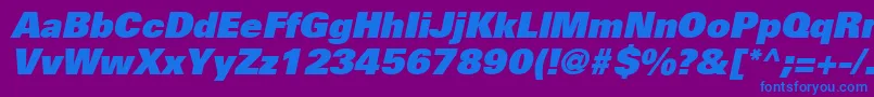 UniversLt85ExtraBlackOblique Font – Blue Fonts on Purple Background