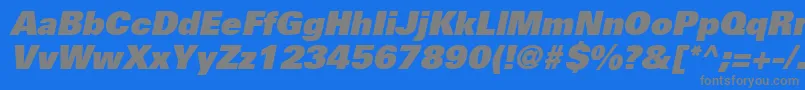 UniversLt85ExtraBlackOblique Font – Gray Fonts on Blue Background
