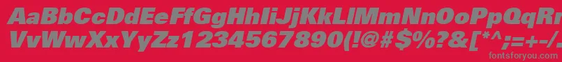 UniversLt85ExtraBlackOblique Font – Gray Fonts on Red Background