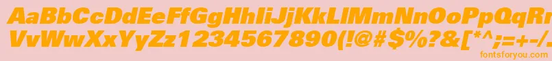 UniversLt85ExtraBlackOblique Font – Orange Fonts on Pink Background