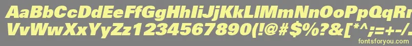 More about UniversLt85ExtraBlackOblique Font UniversLt85ExtraBlackOblique Font – Yellow Fonts on Gray Background