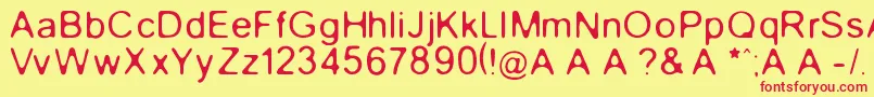 GaussianBlur Font – Red Fonts on Yellow Background