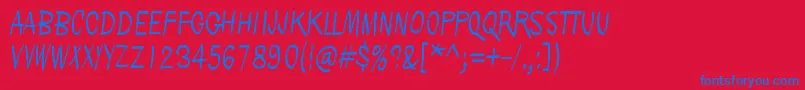 PeoplePerSquareKilometer Font – Blue Fonts on Red Background