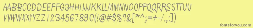 PeoplePerSquareKilometer Font – Gray Fonts on Yellow Background