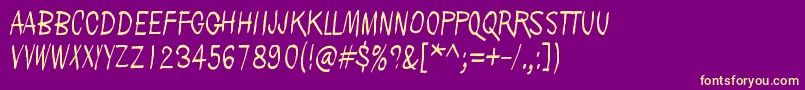 PeoplePerSquareKilometer Font – Yellow Fonts on Purple Background