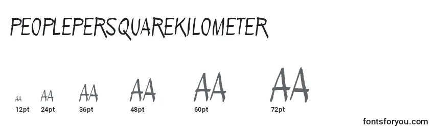 Размеры шрифта PeoplePerSquareKilometer