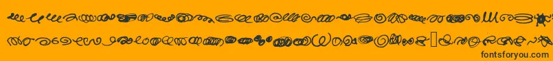 RandomSwirls-Schriftart – Schwarze Schriften auf orangefarbenem Hintergrund