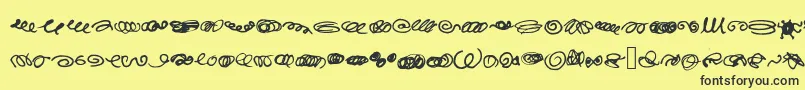 RandomSwirls Font – Black Fonts on Yellow Background