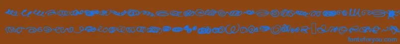 RandomSwirls Font – Blue Fonts on Brown Background