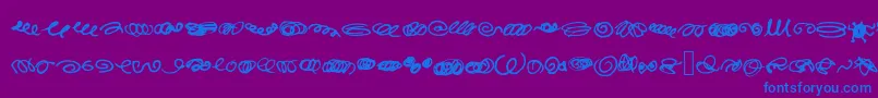 RandomSwirls-Schriftart – Blaue Schriften auf violettem Hintergrund