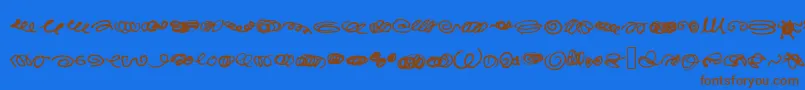 RandomSwirls Font – Brown Fonts on Blue Background