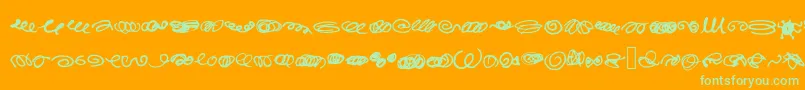 RandomSwirls Font – Green Fonts on Orange Background