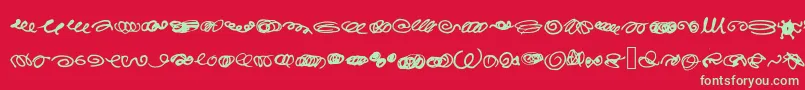 RandomSwirls-Schriftart – Grüne Schriften auf rotem Hintergrund