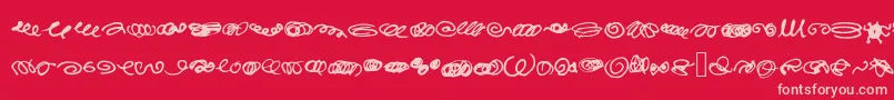 RandomSwirls-Schriftart – Rosa Schriften auf rotem Hintergrund