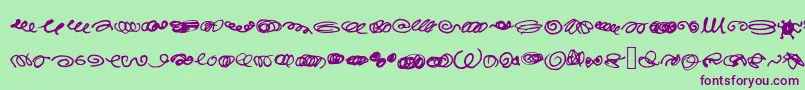 RandomSwirls-Schriftart – Violette Schriften auf grünem Hintergrund