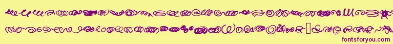 RandomSwirls-Schriftart – Violette Schriften auf gelbem Hintergrund