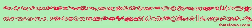 RandomSwirls Font – Red Fonts on Green Background