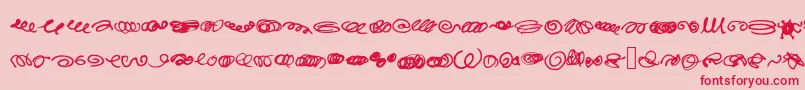 RandomSwirls Font – Red Fonts on Pink Background