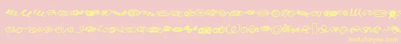 RandomSwirls-Schriftart – Gelbe Schriften auf rosa Hintergrund