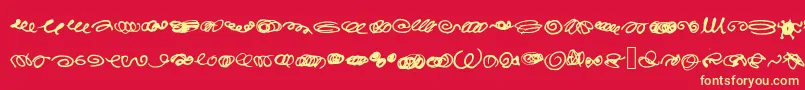 RandomSwirls Font – Yellow Fonts on Red Background