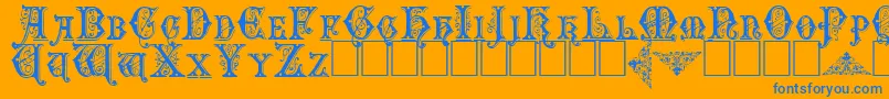 Emporiumcapitals Font – Blue Fonts on Orange Background