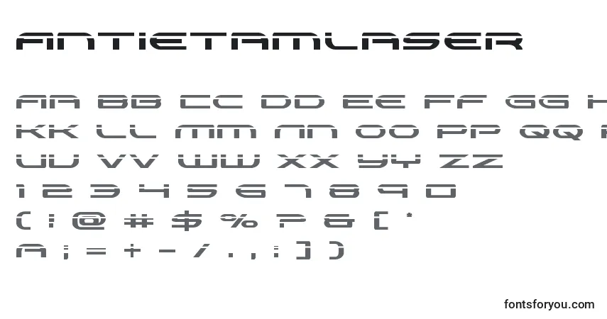Antietamlaser-fontti – aakkoset, numerot, erikoismerkit