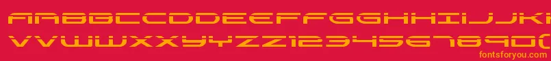 Fonte Antietamlaser – fontes laranjas em um fundo vermelho